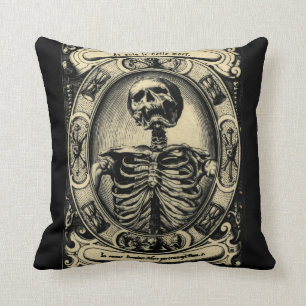 Vintage Beautiful Death Throw Pillow