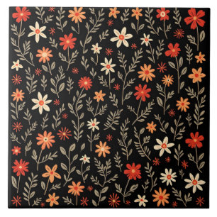 Vintage Beautiful Floral Trendy Collection Tile