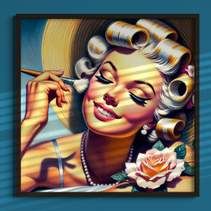 Vintage Beautiful Girl Portrait Poster