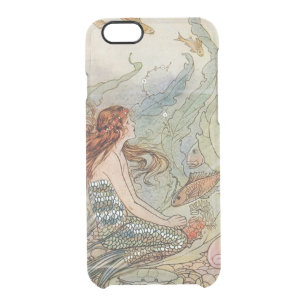 Vintage Beautiful Girly Mermaid Under The Sea Clear iPhone 6/6S Case