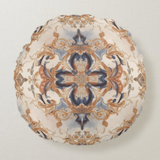 Vintage, Beautiful Motif Art, European Style Round Pillow