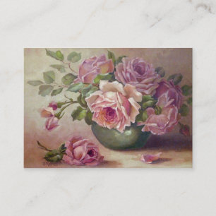 Vintage, Beautiful Pink Roses,Custom Business Card