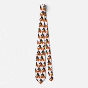 Vintage Beautiful Witch with Black Cat On Shoulder Tie
