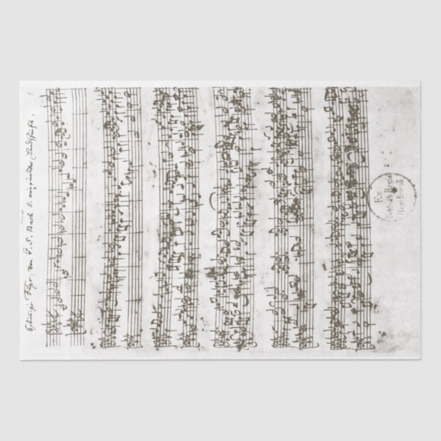 Vintage Beautifully Handwritten Fugue 1700s Tissue Paper (Front)