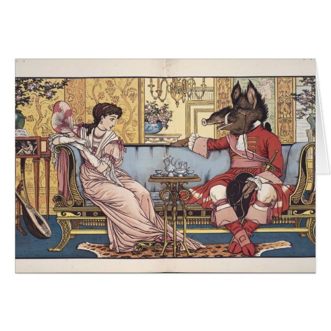 Vintage - Beauty and the Beast Illustration, (Front Horizontal)
