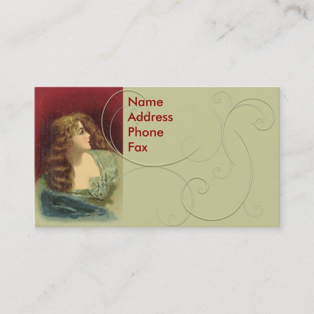 Vintage Beauty Business Cards (Front)