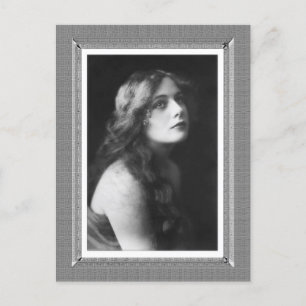 Vintage Beauty - Dreaming - in black & white Postcard