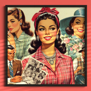 Vintage Beauty Fashion Girls Poster