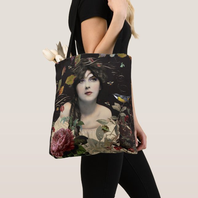 Vintage Beauty Floral Tote Bag (Close Up)