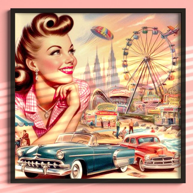 Vintage Beauty Pin-Up Illustration Poster (Creator Uploaded)