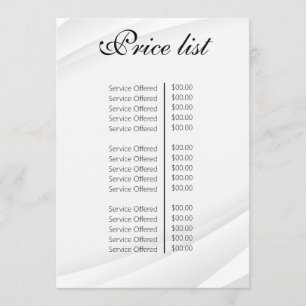 Vintage Beauty Salon Price List Menu