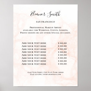 Vintage Beauty Salon Price List Poster