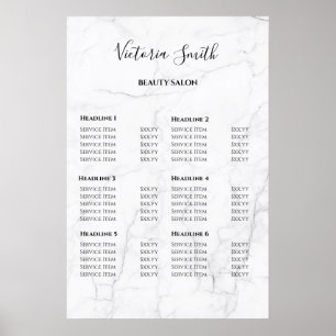 Vintage Beauty Salon Price List Poster