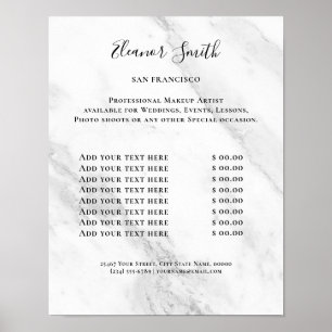 Vintage Beauty Salon Price List Poster