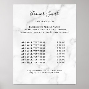 Vintage Beauty Salon Price List Poster