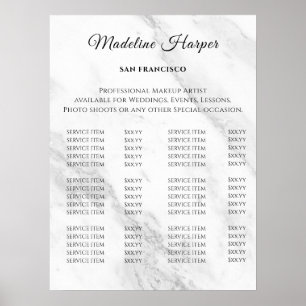 Vintage Beauty Salon Price List Poster