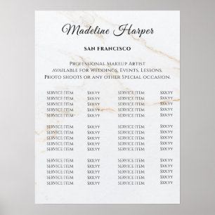 Vintage Beauty Salon Price List Poster