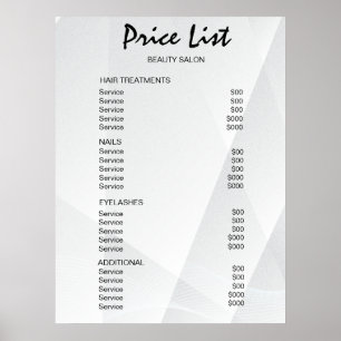 Vintage Beauty Salon Price List Poster