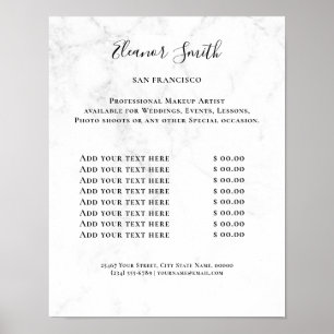Vintage Beauty Salon Price List Poster