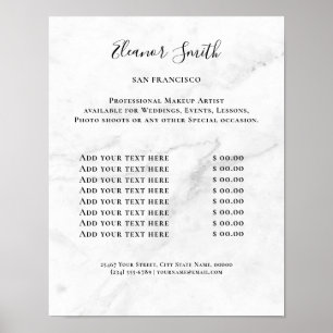 Vintage Beauty Salon Price List Poster