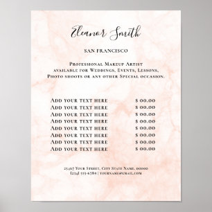 Vintage Beauty Salon Price List Poster