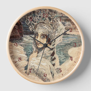 Vintage Beauty Swan Princess Vrubel Painting Clock