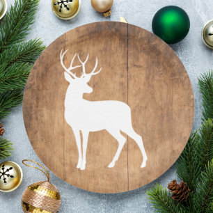 Vintage Beauty Wood & Deer Paper Plate