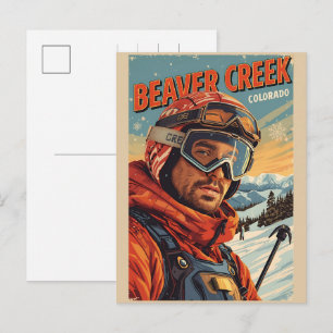 vintage Beaver Creek Colorado Ski Resort gifts Holiday Postcard