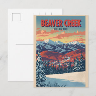 vintage Beaver Creek Colorado Ski Resort gifts Holiday Postcard