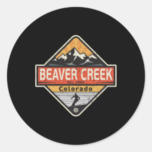 Vintage Beaver Creek Colorado Snow Mountain Skiing Classic Round Sticker