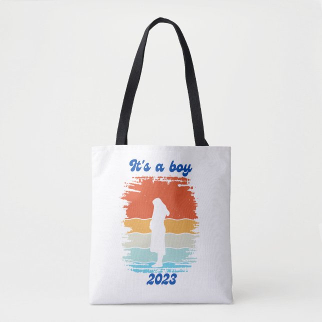 Vintage bébé Coucher de soleil  Sac fourre-tout de (Devant)