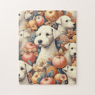 Vintage Bedlington Terrier Seamless Jigsaw Puzzle