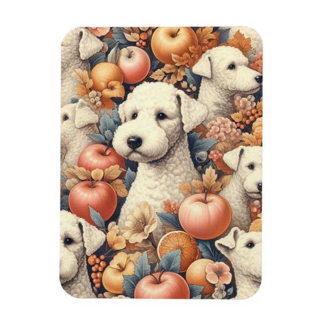 Vintage Bedlington Terrier Seamless  Magnet (Vertical)