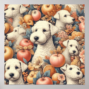 Vintage Bedlington Terrier Seamless Poster