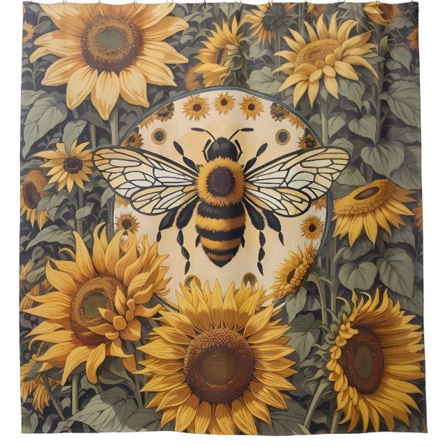 Vintage Bee and Sunflowers  (Front)