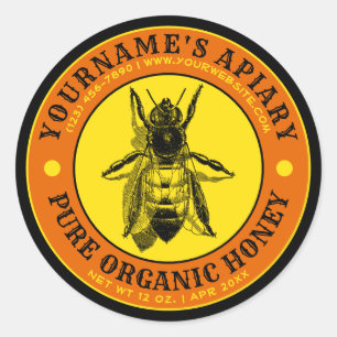 Vintage Bee Apiary Honey Label Template