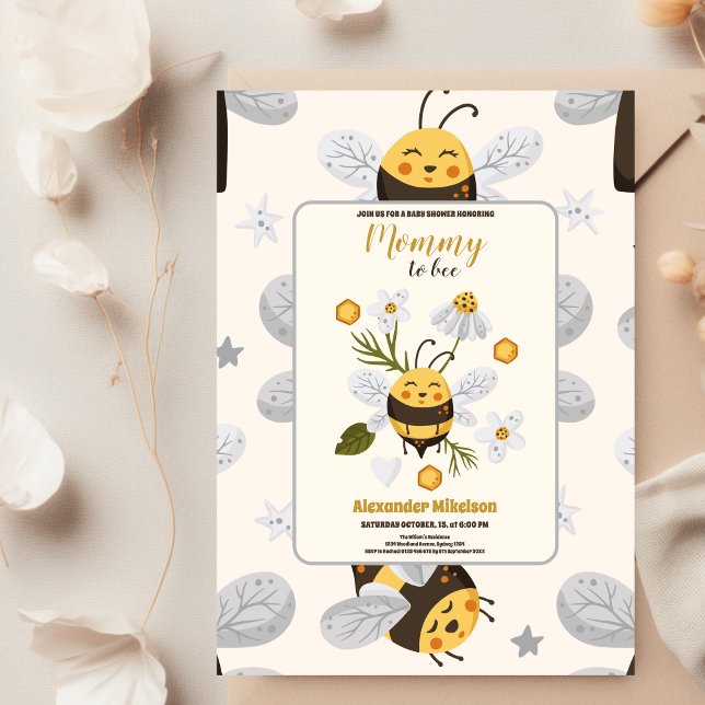 Vintage Bee Baby Shower Invitation (Creator Uploaded)
