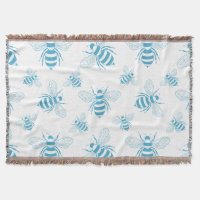 Vintage Bee Botanical Blue (1)