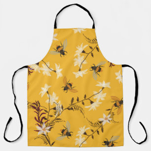 Vintage Bee & Butterfly: Embroidered Floral Art Apron