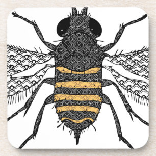 vintage bee coaster