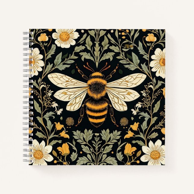 Vintage Bee Garden  Notebook (Front)