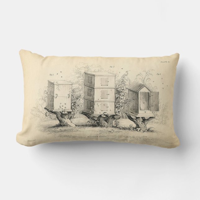 Vintage Bee Hive Pillow (Front)