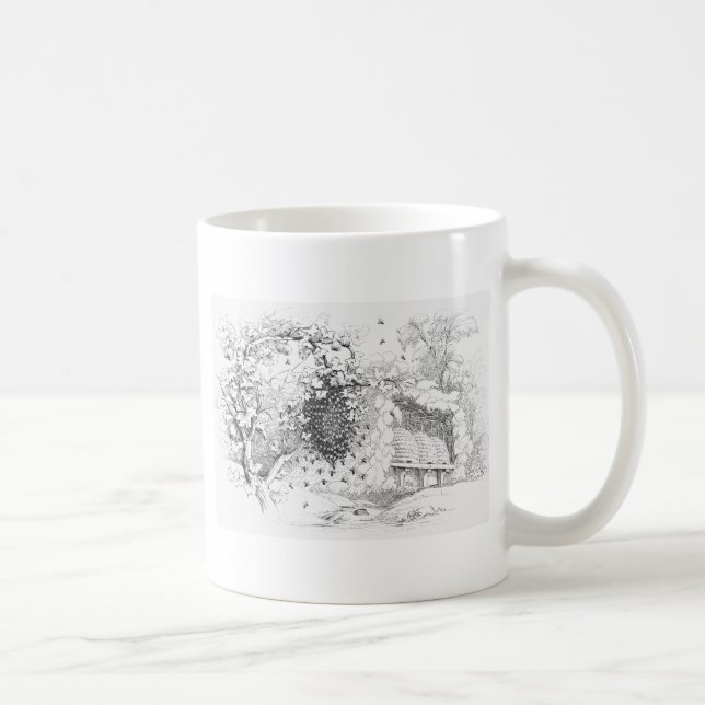 Vintage Bee Hives Coffee Mug (Right)