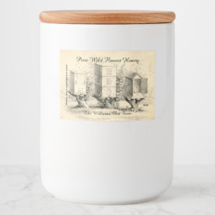 Vintage Bee Hives Honey Jar Label