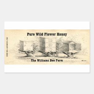 Vintage Bee Hives Honey Jar Stickers