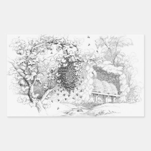 Vintage Bee Hives Sticker