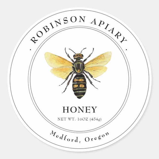Vintage Bee Honey Jar étiquette (Devant)