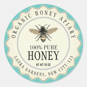 Vintage Bee Honey Jar Étiquette personnalisé