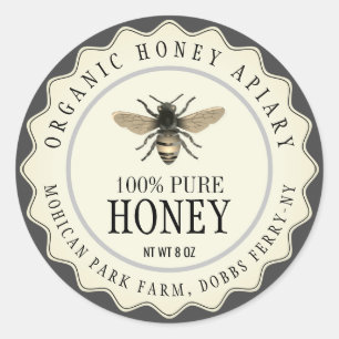 Vintage Bee Honey Jar Étiquette personnalisé