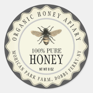 Vintage Bee Honey Jar Étiquette personnalisé